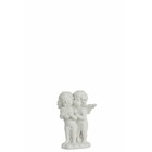 Couple d'ange calin en résine blanc 10x7x16 cm h0.24