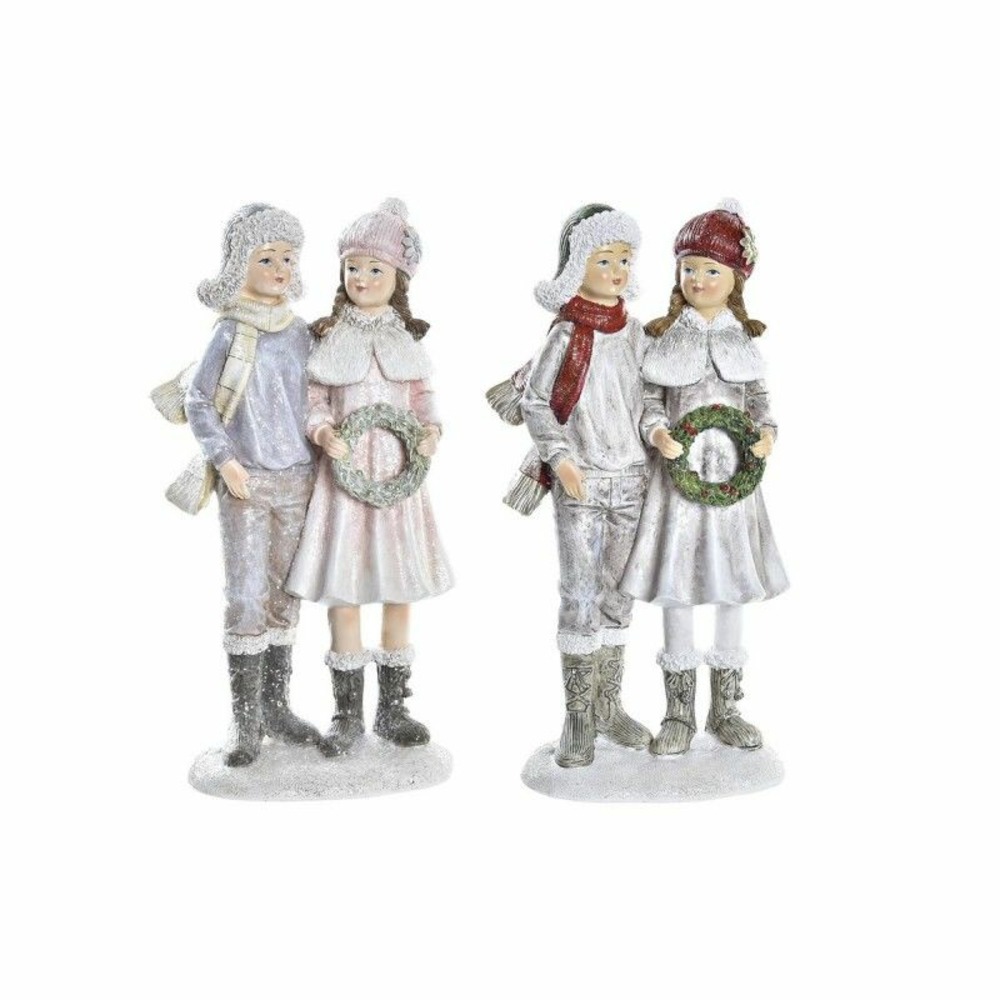 Décorations de noël thyann résine couple (NULL,5 x 7 x 20,5 cm) (2 unités)
