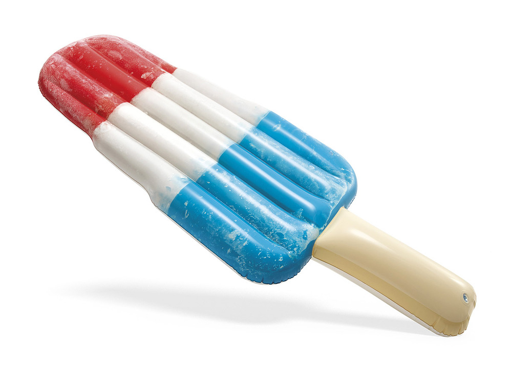 Matelas de piscine esquimau bleu, blanc, rouge