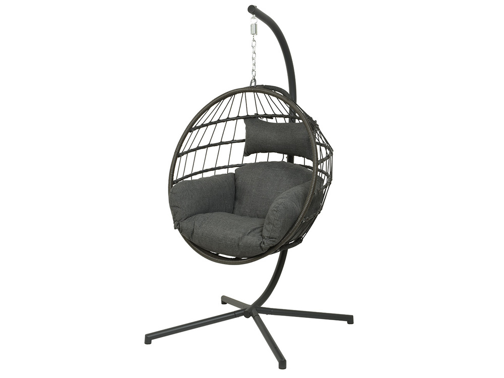 Chaise suspendue en corde palanga noir