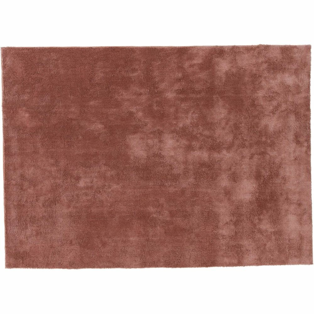 Tapis en coton et polyester effet viscose rose undra 300 x 200 cm
