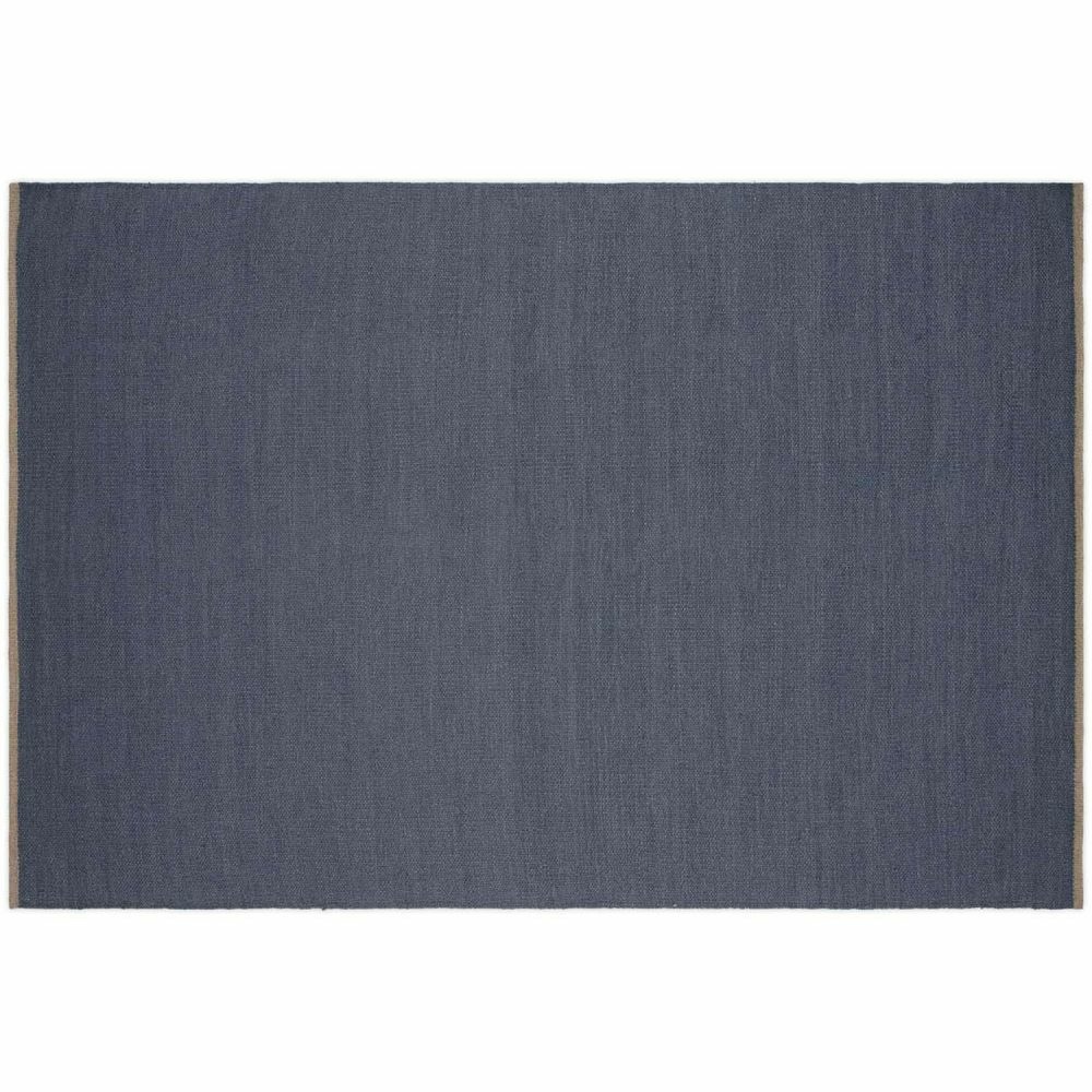 Tapis en coton et laine bleu jaipur 300 x 200 cm