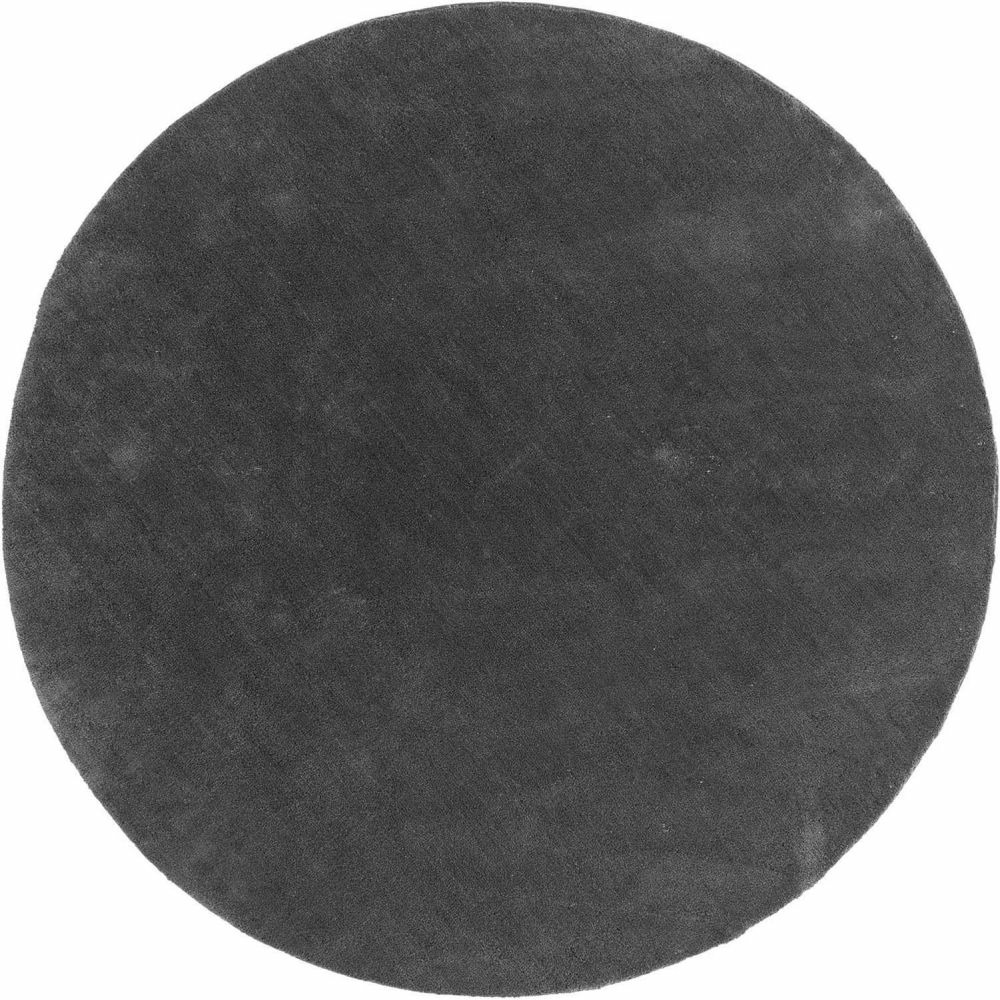 Tapis en coton et polyester effet viscose gris foncé undra