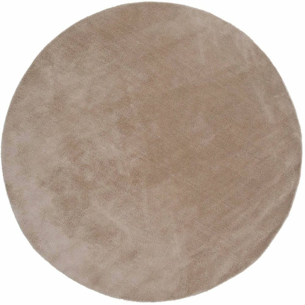 Tapis effet viscose beige undra diamètre 200 cm