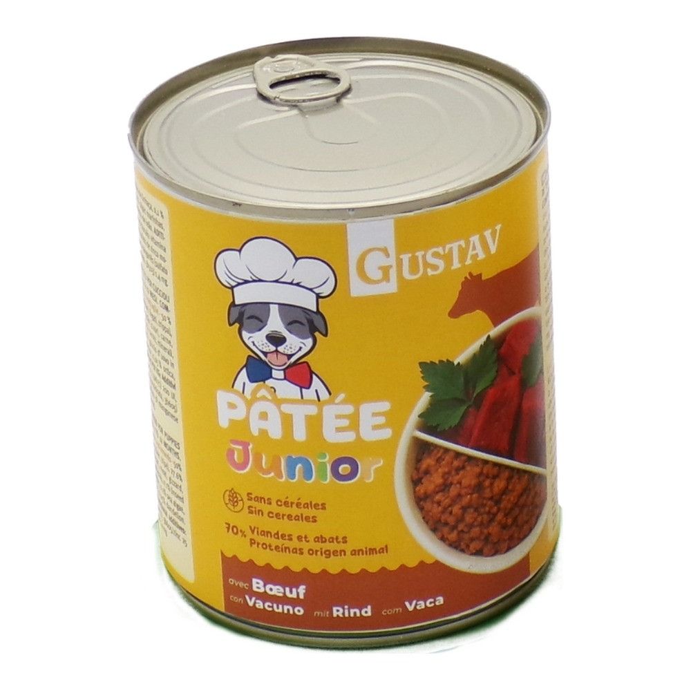 Pâtée pour chiot au bœuf gustav junior - 800 g
