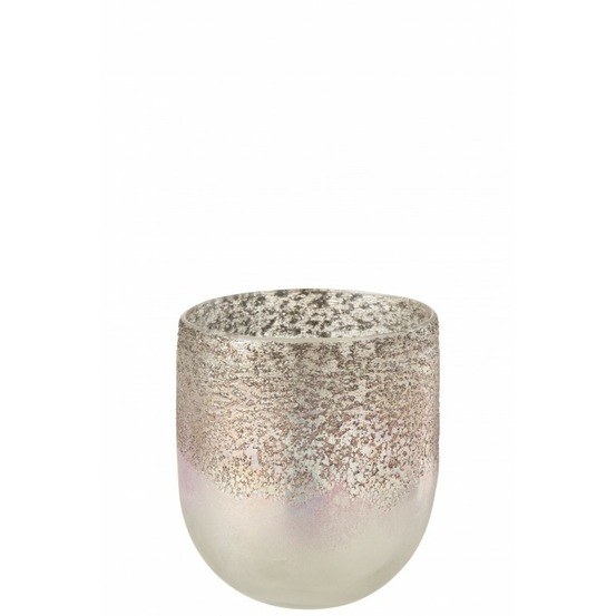 Photophore en verre gris 13x13x15 cm