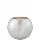 Photophore boule en verre argent 21x21x15.5 cm