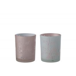 EDZARD Lot De 2 Photophores Lapin Vert/Rose - Hauteur 8 Cm - Décoration Romantique Et Élégante