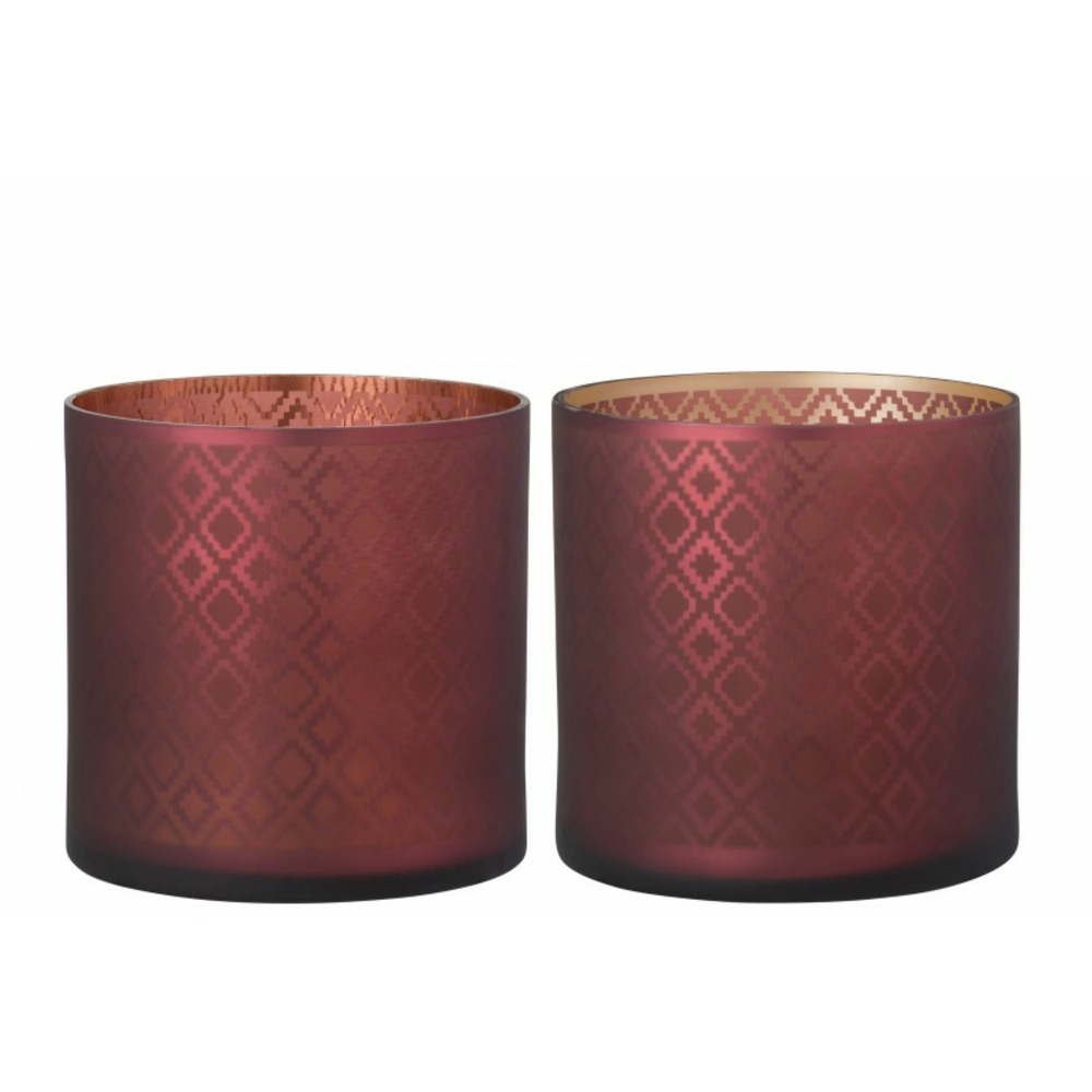 Lot de 2 Photophores Design "Sevina" 20cm Noir Lot de 2 Photophores Design "Sevina" 20cm Noir