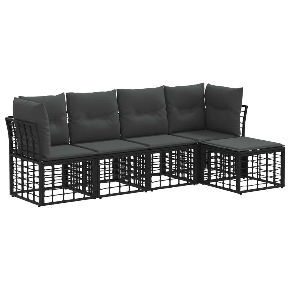 Ensemble de canapés d'extérieur noir polyester