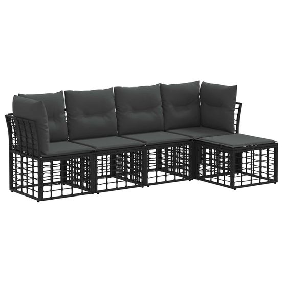 Ensemble de canapés d'extérieur noir polyester