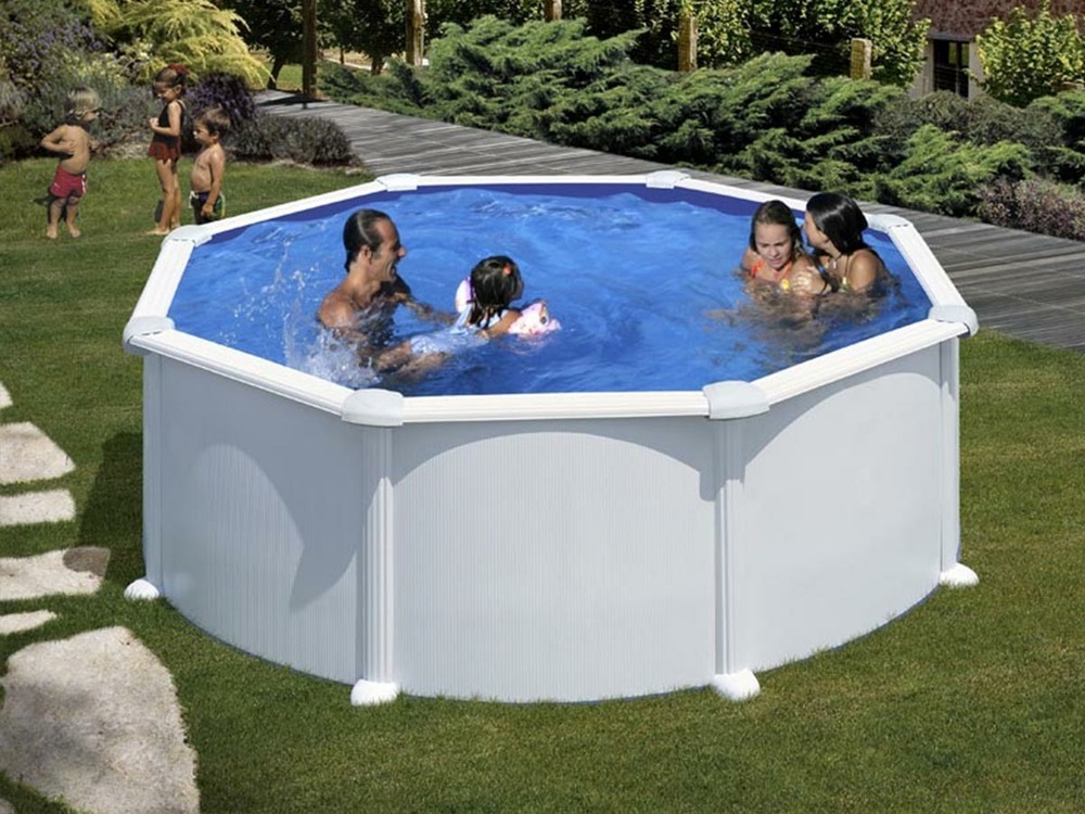 Piscine acier blanc atlantis ronde 3,70 x 1,32 m