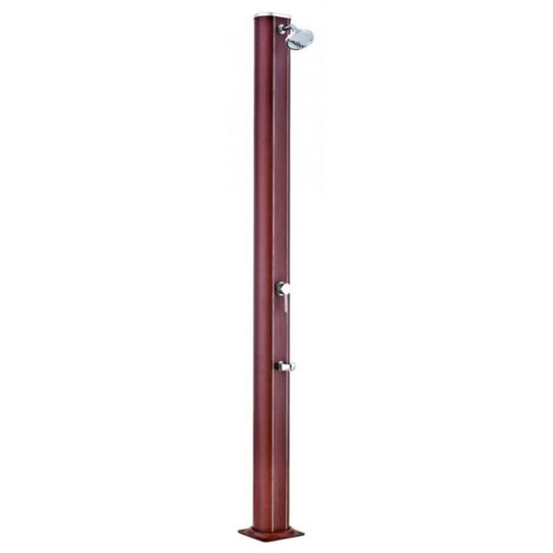Douche solaire aluminium carrée aspect bois 32 litres