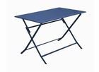 Ensemble table de jardin lorita pliante 110x70 - avec 4 chaises graphite/bleu