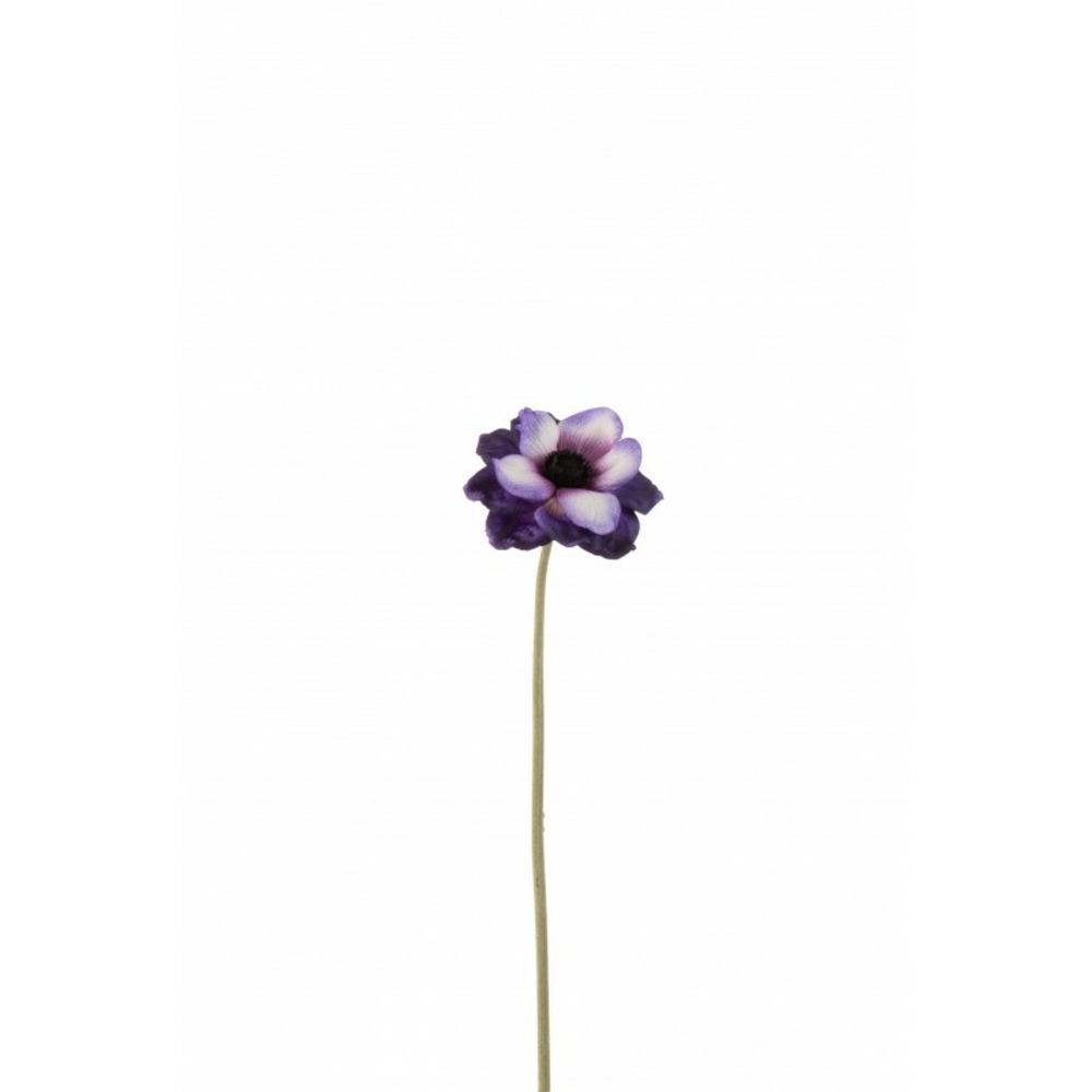 Fleur artificielle anemone en plastique mauve 41cm