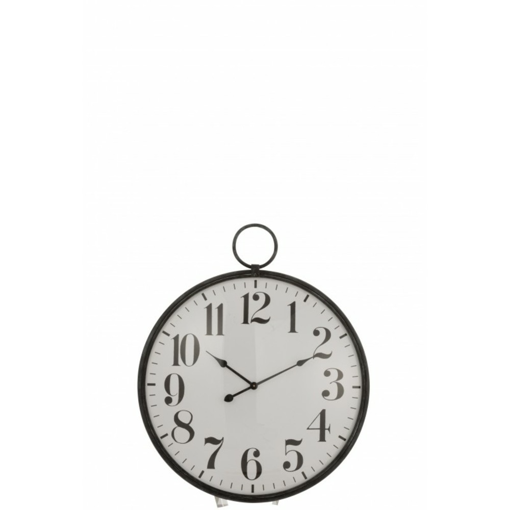 Horloge ronde en métal blanc 71x13x85 cm
