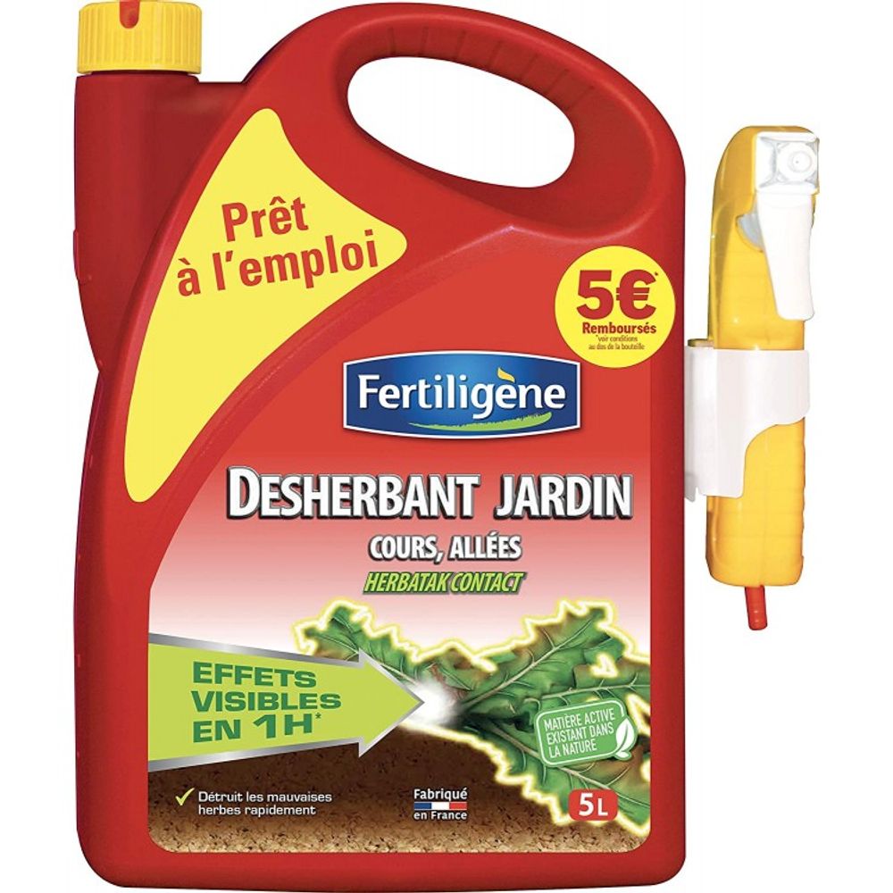 Désherbants cours, allées, terrasses, 5l