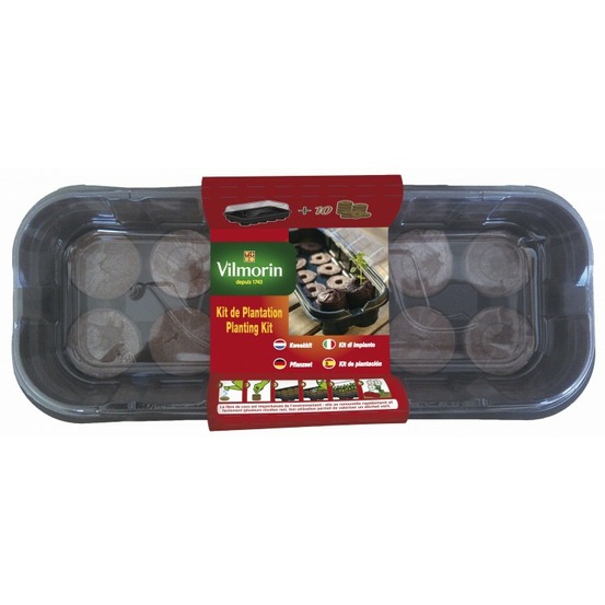 Kit mini-serre souple + 10 pastilles de fibre de coco tout