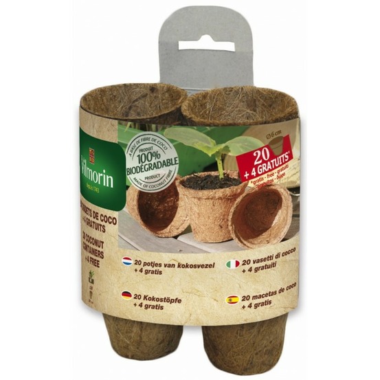 20 godets coco ronds 6cm + 4 gratuits