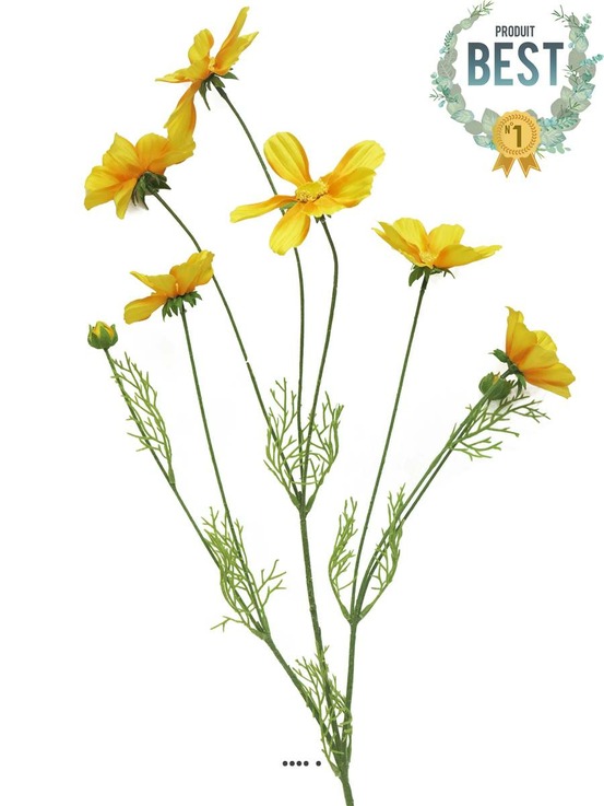 Cosmos artificiel en tige, h 92 cm jaune - best - couleur: jaune