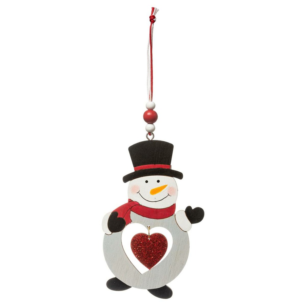 Sujet de noël bois père noël bonhomme de neige coeur 2 assortiments