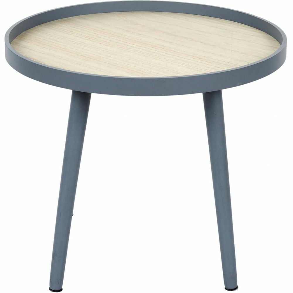 Table d'appoint plateau en bois macha bleu gris