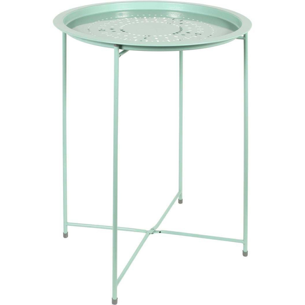 Table d'appoint en métal intérieur extérieur vert d'eau
