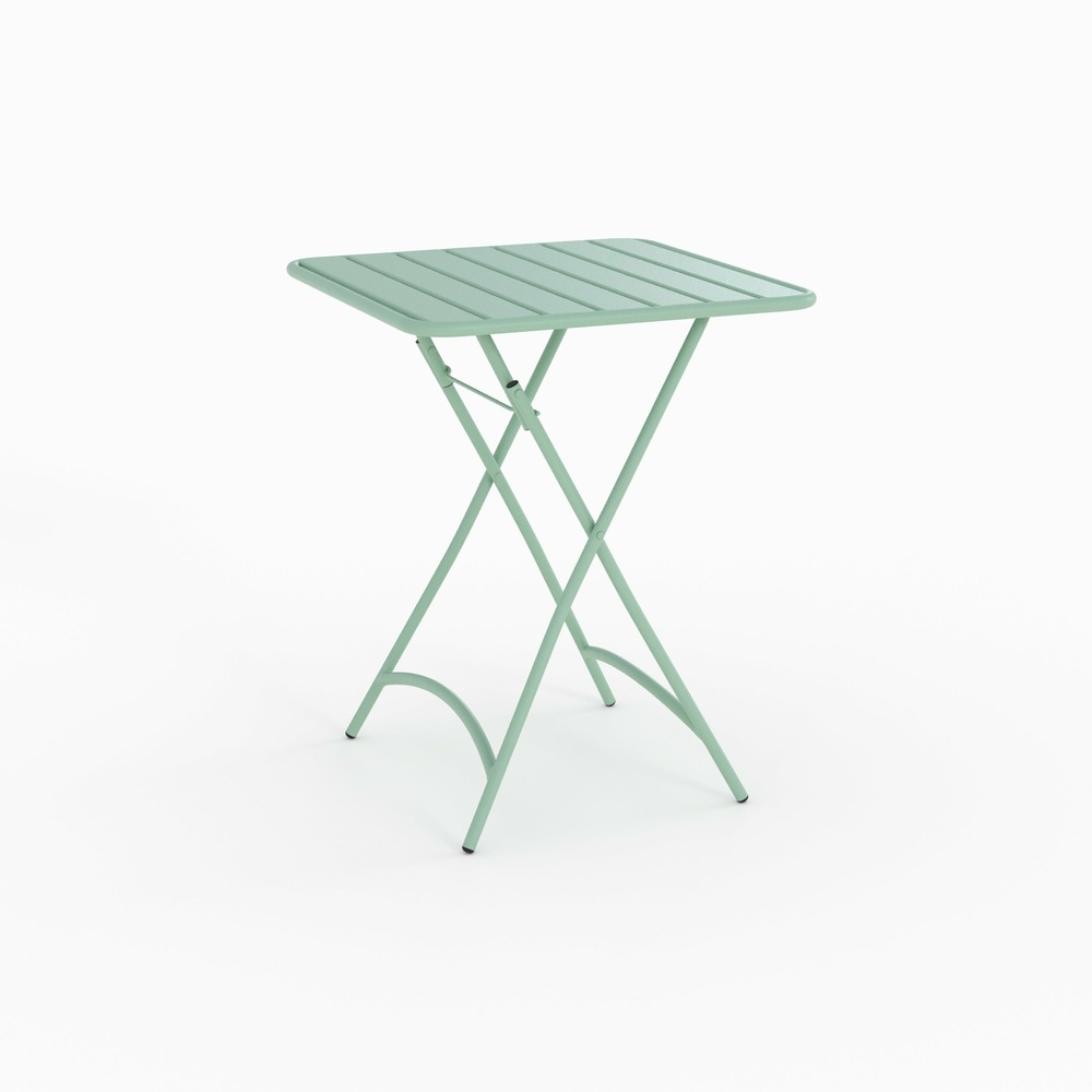 Yumi-table de jardin pliante en métal vert clair 2 personnes