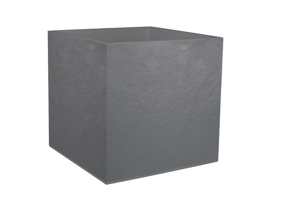Jardinière carrée volcania effet pierre 49,5 x 49,5 x 49,5 cm - 57 l - gris gale