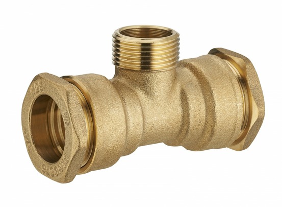 Te m 3/4 à compression laiton d.25 pour tube en polyéthylène
