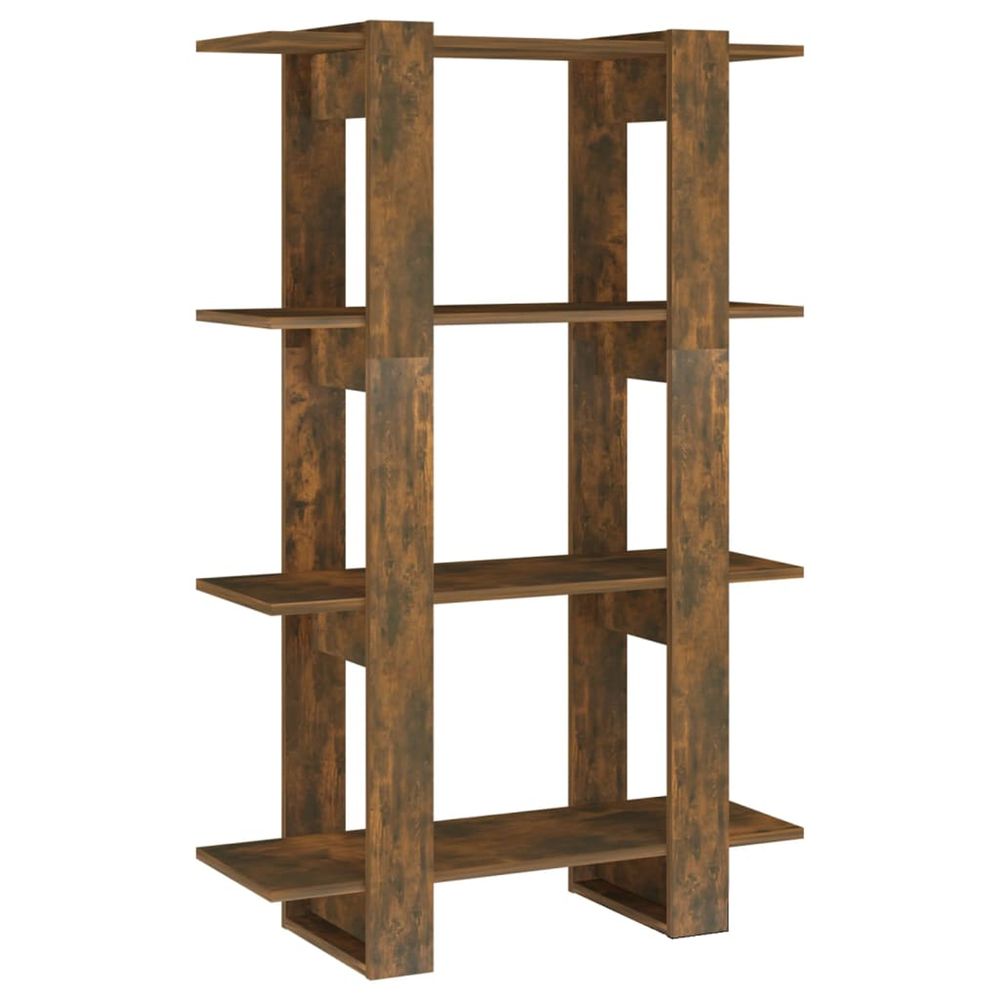 Bibliothèque/séparateur de pièce chêne fumé 80x30x123,5 cm
