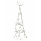Pyramide de figurines en aluminium blanc 27x27x73 cm