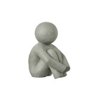 Figurine p'tit maurice en position assises de couleur grise