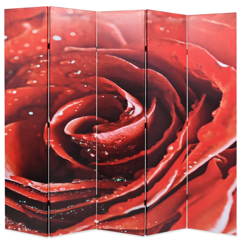 Cloison de séparation pliable 200 x 170 cm rouge rose