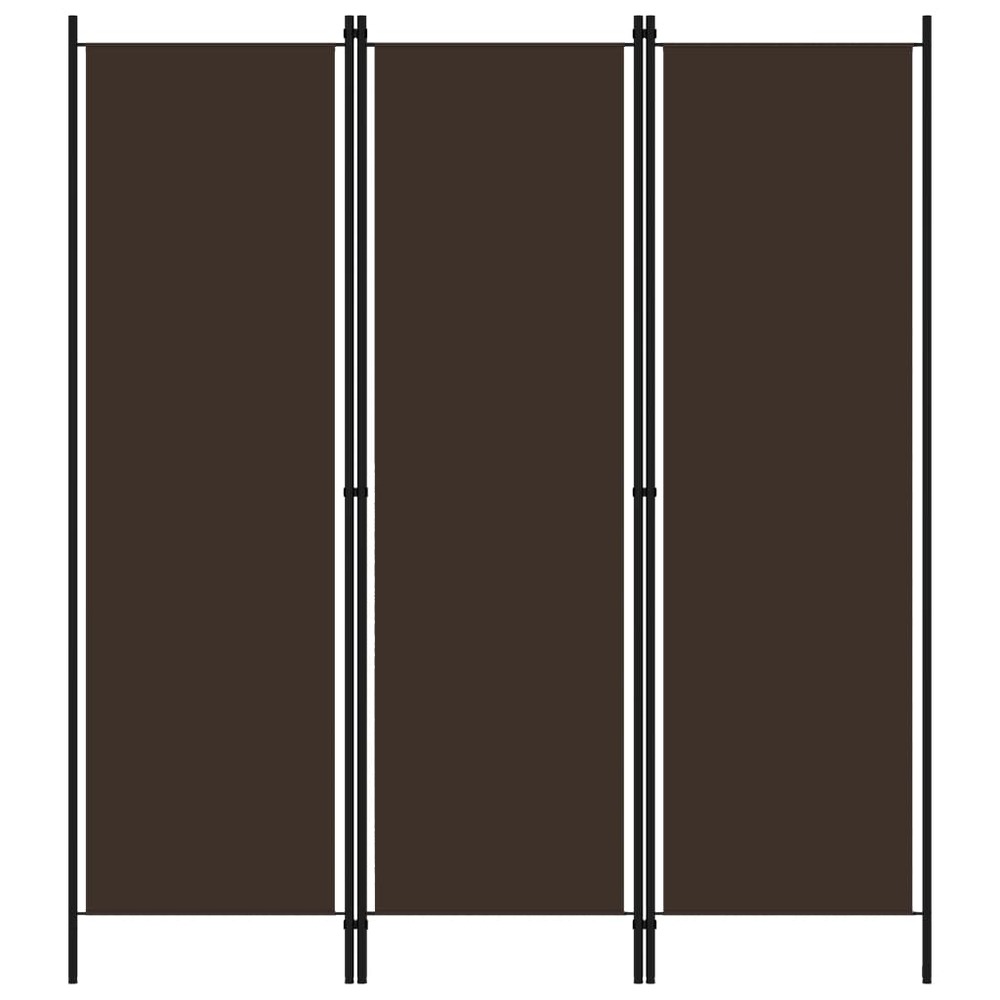 Cloison de séparation 3 panneaux marron 150x180 cm