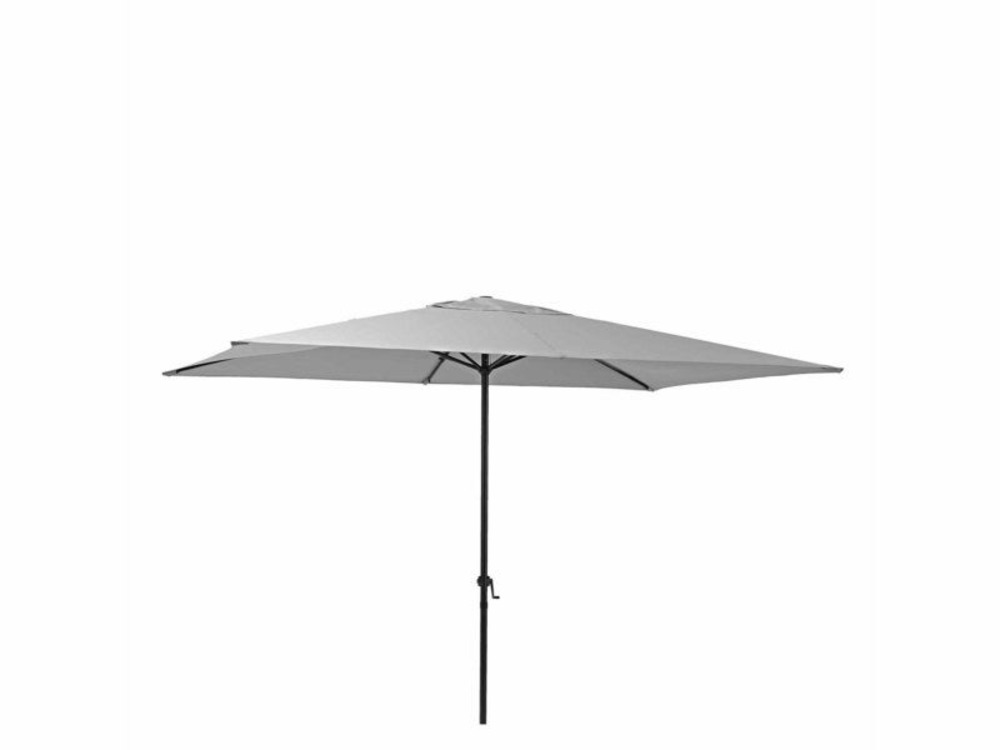 Parasol pied central polar gris rectangulaire, l.300 x l.194 cm
