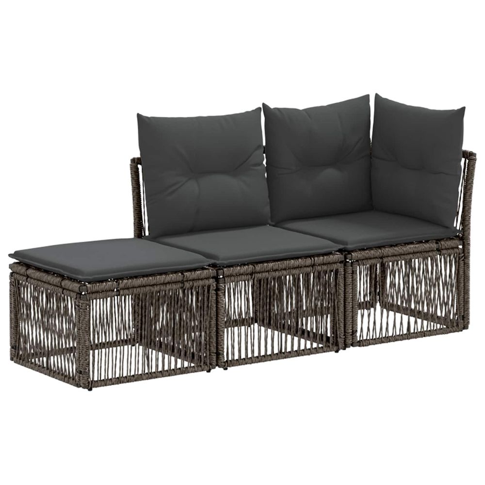 Ensemble de canapé de jardin 3 pc 3-nombre de places gris
