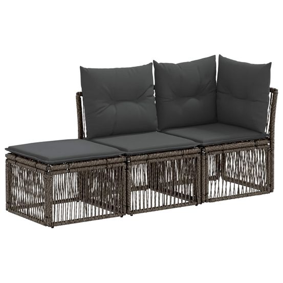 Ensemble de canapé de jardin 3 pc 3-nombre de places gris