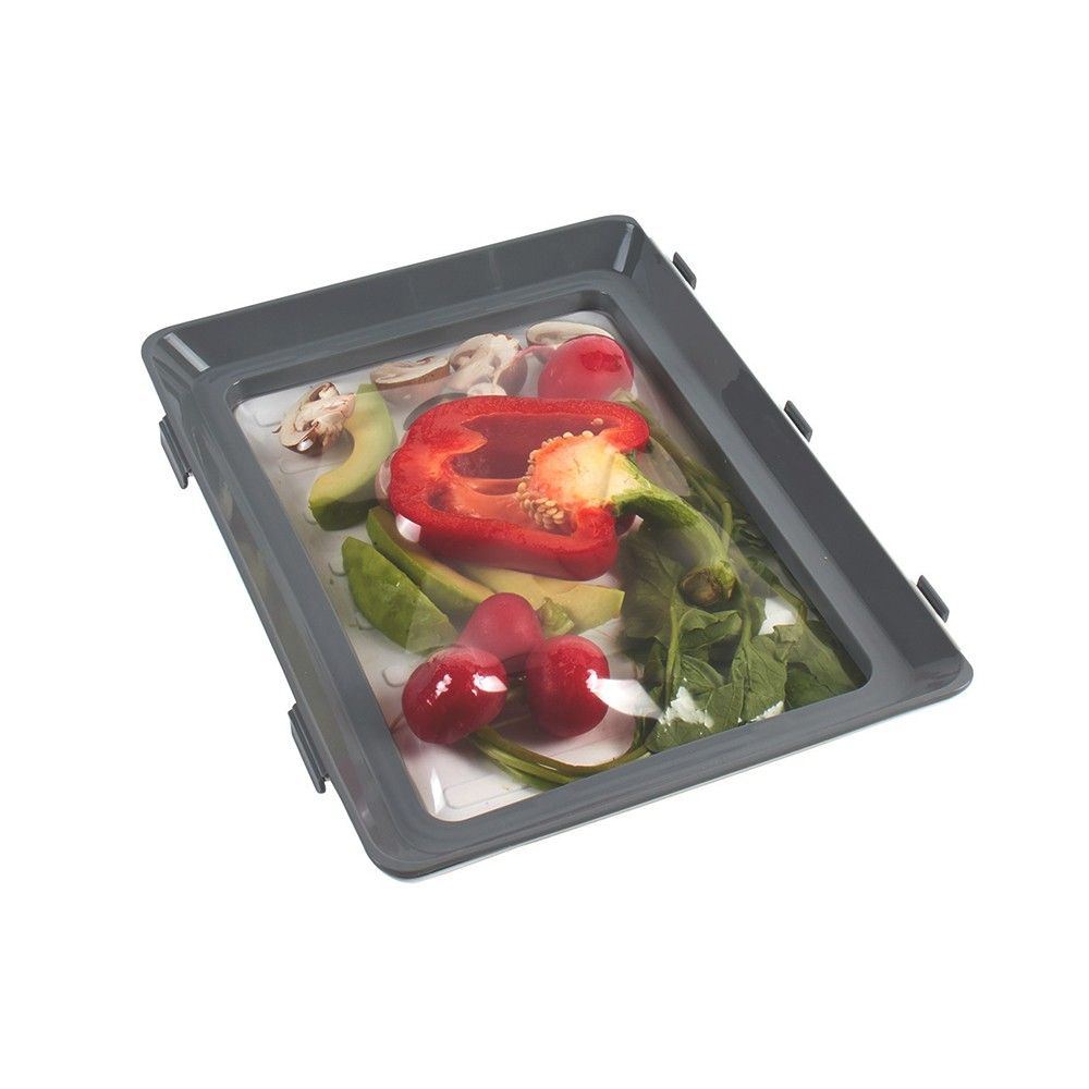 3 Plateaux Conservation Aliments Frigo - Boîte à Jambon Hermétique Avec Film TPU - Empilable Bleu - MUNTE