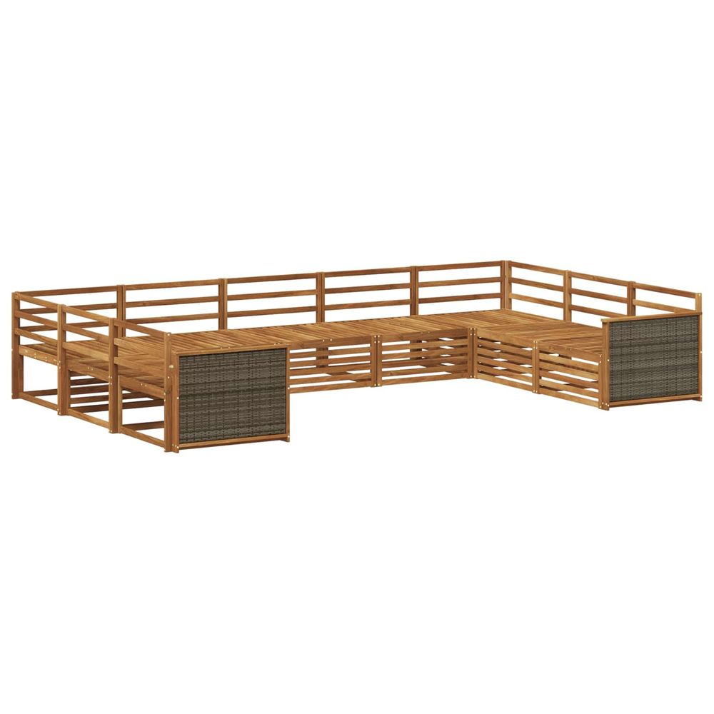 Ensemble de canapés d'extérieur 9 pc naturel