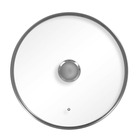 Couvercle plat en verre cerclé inox légende |  | 32 cm