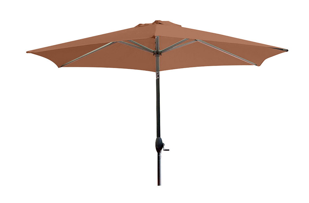 Parasol avec mât en aluminium et toile terracotta