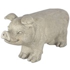 Banc de jardin en pierre en forme de cochon gris av13