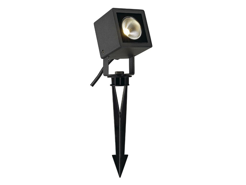 Projecteur extérieur carré anthracite nautilus 10 avec led, 8,5w, 3000k, ip65