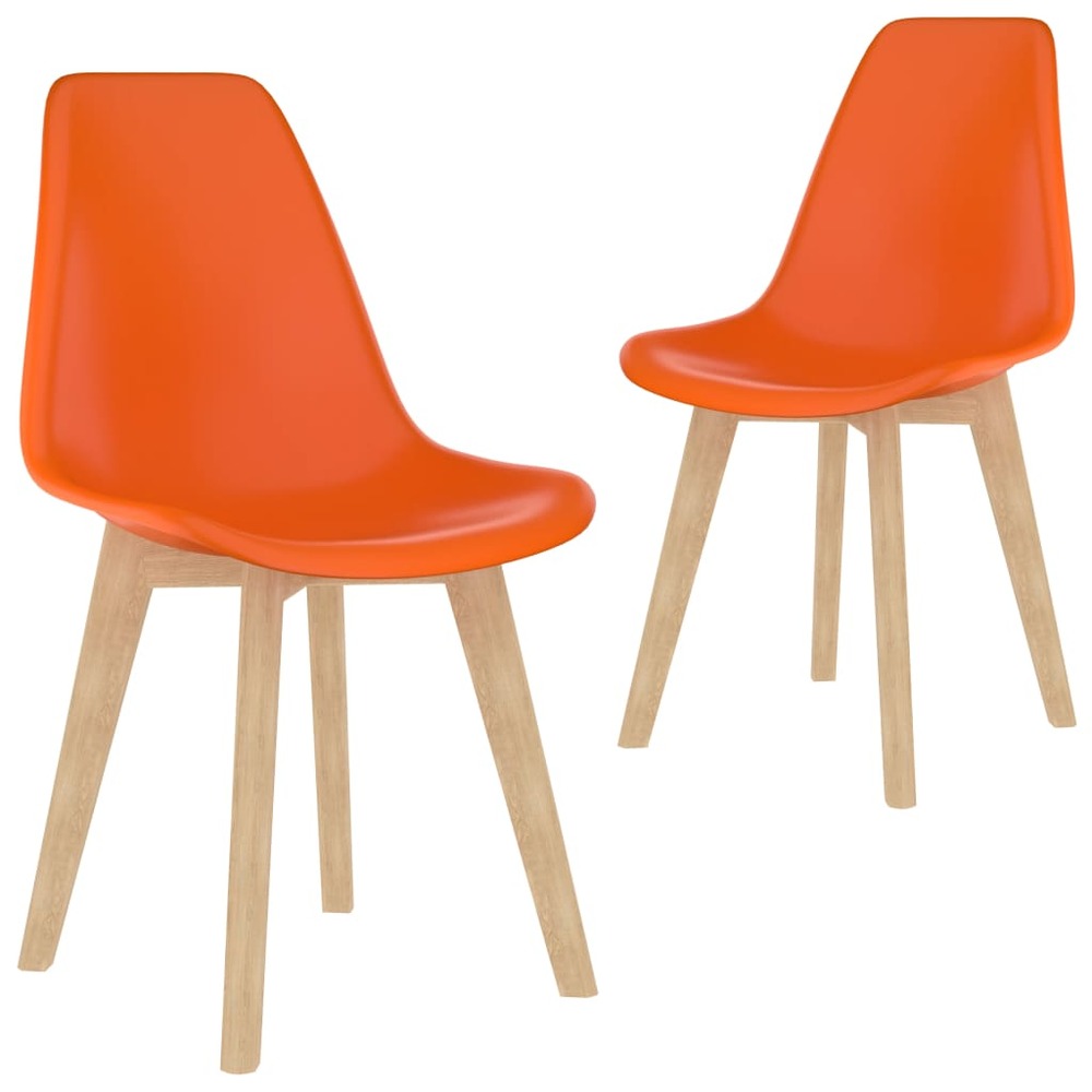 Chaises à manger lot de 2 orange plastique