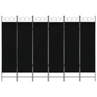 Cloison de séparation 6 panneaux noir 240 x 180 cm