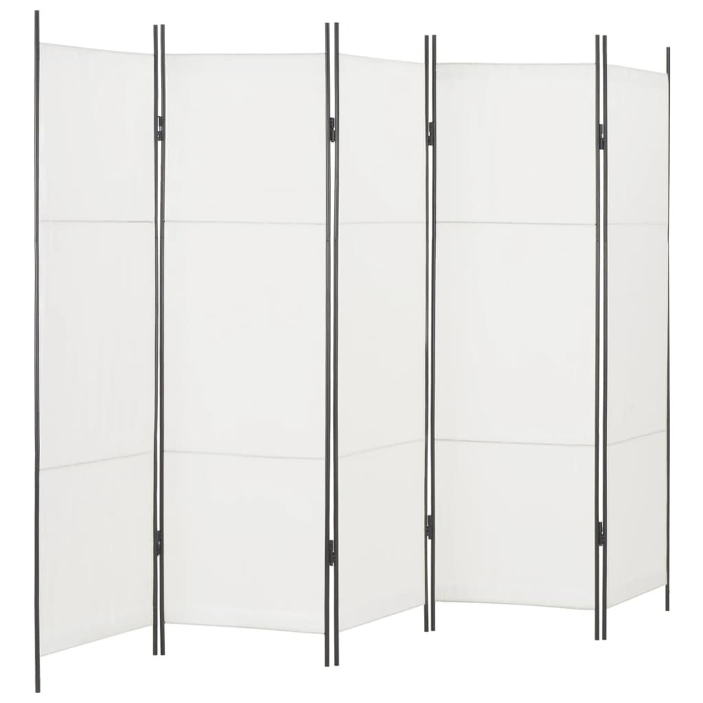 Cloison de séparation 5 panneaux blanc 250 x 180 cm