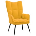 Chaise de relaxation jaune moutarde velours