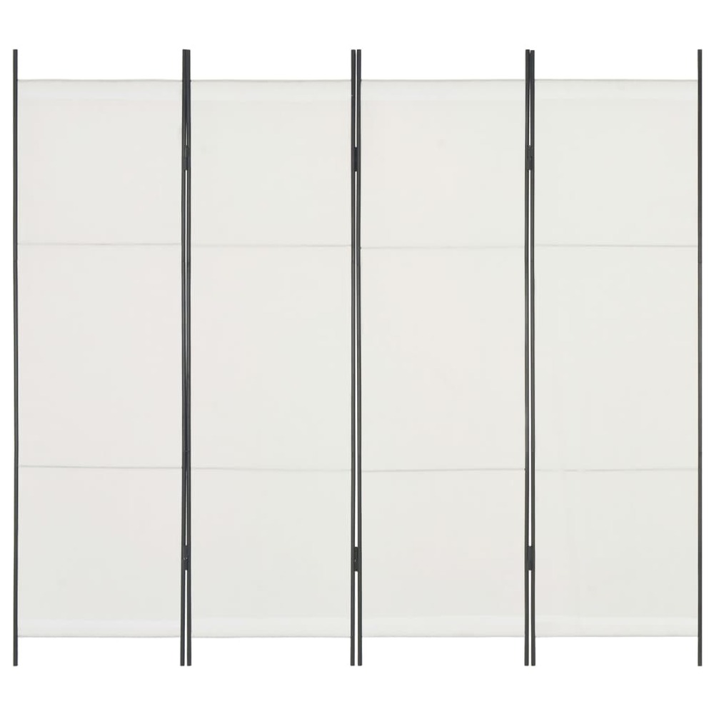 Cloison de séparation 4 panneaux blanc 200 x 180 cm