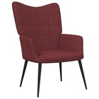 Chaise de relaxation rouge bordeaux tissu